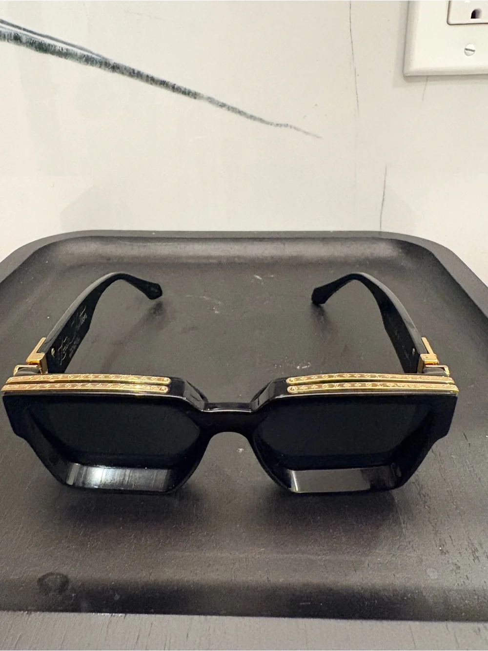 Louis Vuitton 1.1 Millionaires Z1165W Black Gold Sunglasses Virgil Abloh